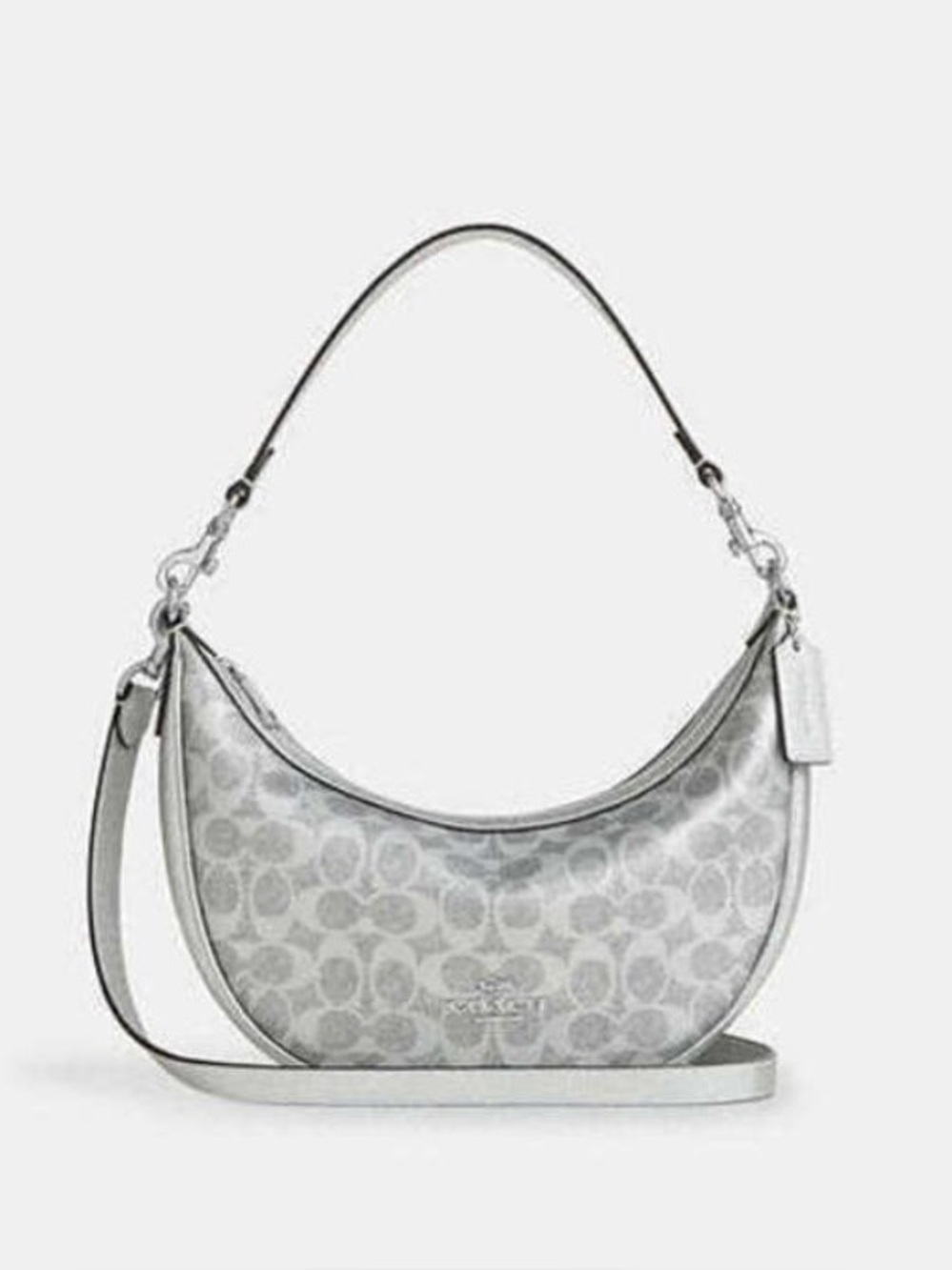 Coach Silver Signature Aria Shoulder Bag